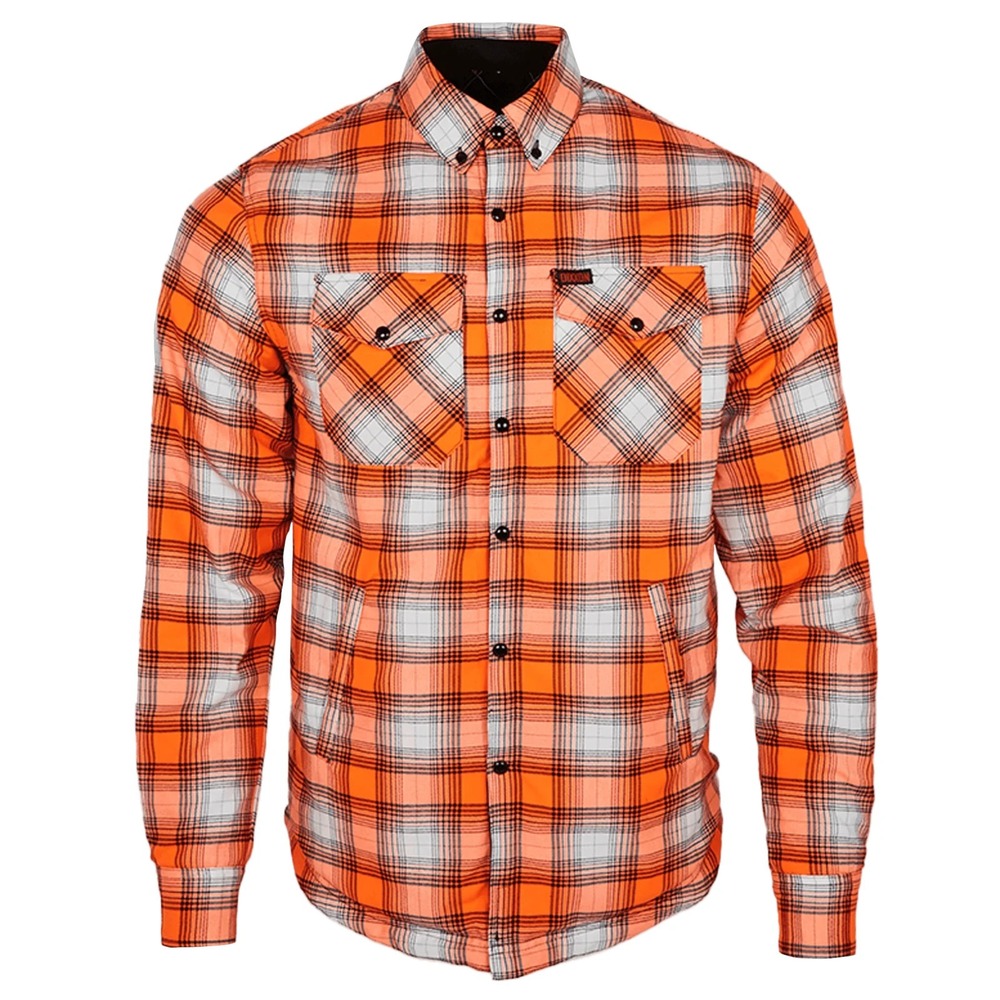 Dixxon Flannel Guardian Reversible Jacket Mens S Orange Black Quilted Snap NWT - Picture 4 of 8